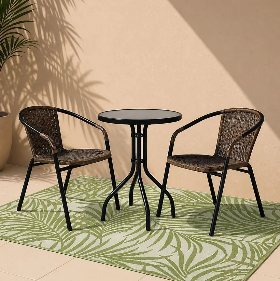 KSP Outdoor 'Cabarete Fern' All Season Mat 6' x 9' (Ivory/Green)