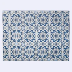 KSP Outdoor 'Mykonos' All Season Mat 9' x 12' (Blue/White)
