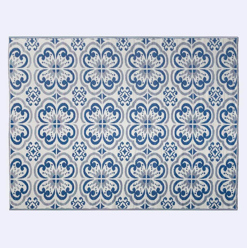 KSP Outdoor 'Mykonos' All Season Mat 9' x 12' (Blue/White)
