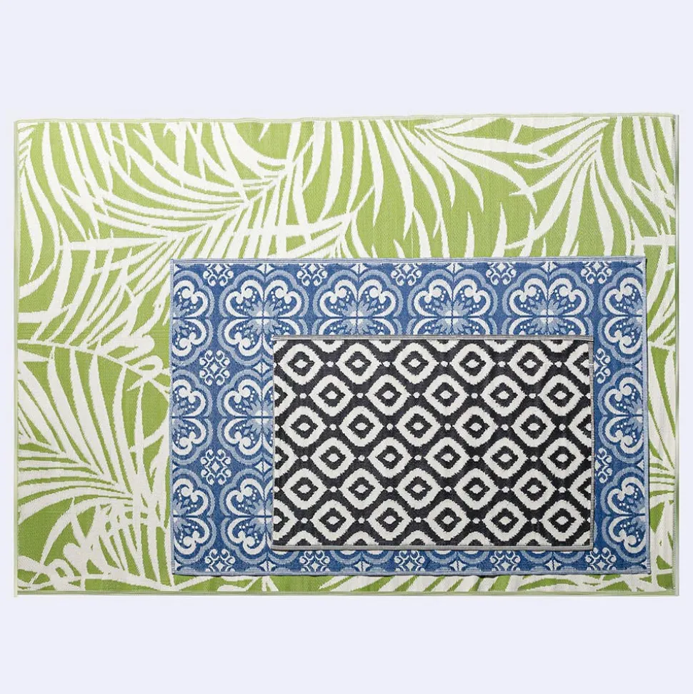 KSP Outdoor 'Mykonos' All Season Mat 9' x 12' (Blue/White)