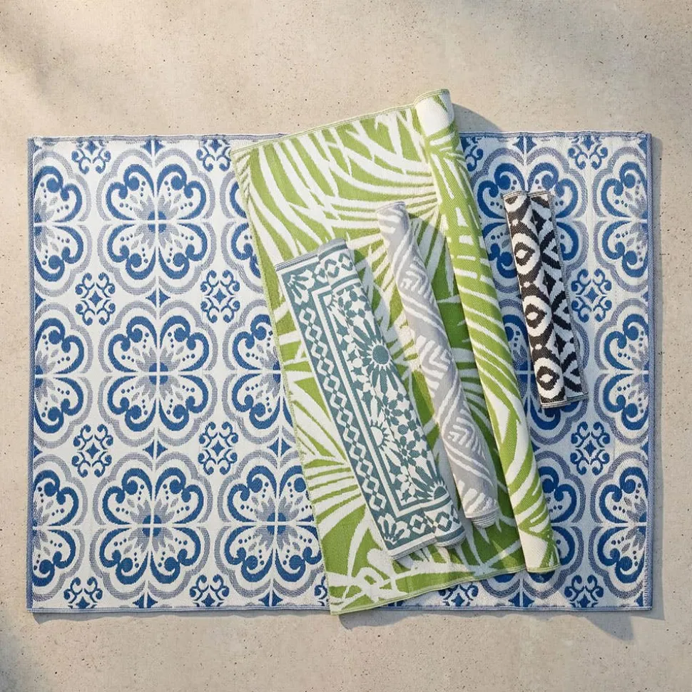 KSP Outdoor 'Mykonos' All Season Mat 9' x 12' (Blue/White)