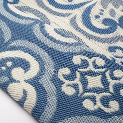 KSP Outdoor 'Mykonos' All Season Mat 9' x 12' (Blue/White)