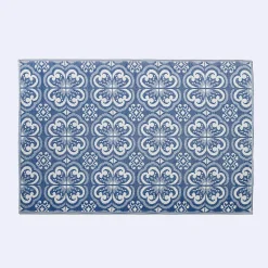 KSP Outdoor 'Mykonos' All Season Mat 6' x 9' (Blue/White)
