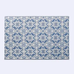 KSP Outdoor 'Mykonos' All Season Mat 6' x 9' (Blue/White)