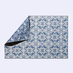 KSP Outdoor 'Mykonos' All Season Mat 6' x 9' (Blue/White)