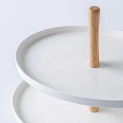 KSP Parisian 2-Tier Oblong Porc. Serv. Dish (White)