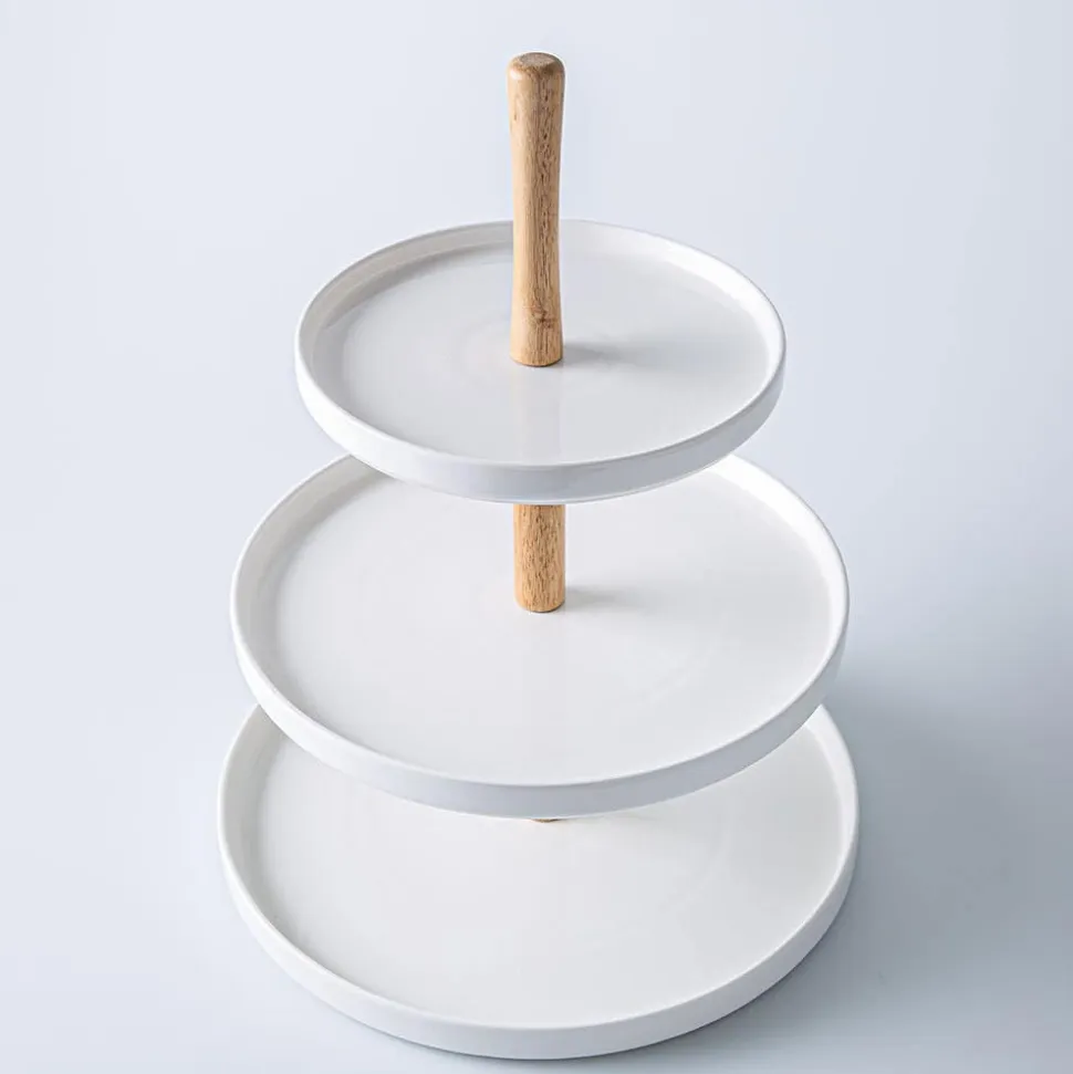 KSP Parisian 3-Tier Porcelain Serving Dish (White)