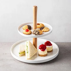 KSP Parisian 2-Tier Porcelain Serving Dish (White)