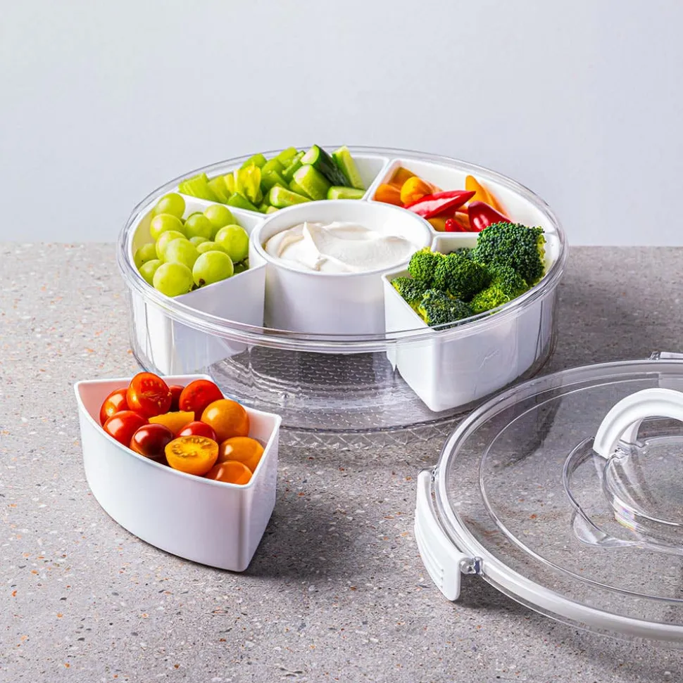 KSP Parkside '6-Section' Round Food Storage Container (White)