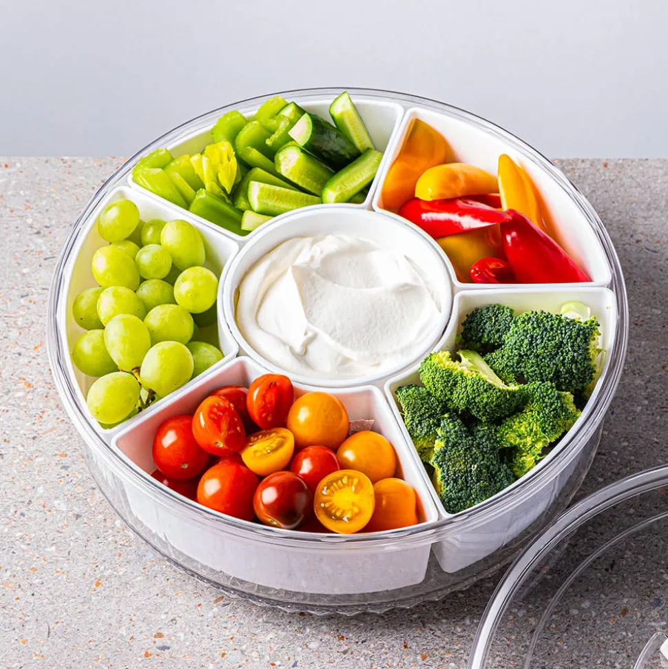 KSP Parkside '6-Section' Round Food Storage Container (White)