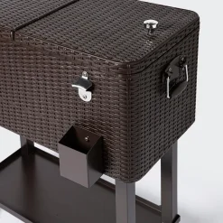 KSP Patio '80 Qt' Cooler Chest with Wheels (Brown)
