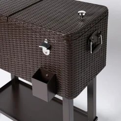 KSP Patio '80 Qt' Cooler Chest with Wheels (Brown)
