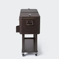 KSP Patio '80 Qt' Cooler Chest with Wheels (Brown)