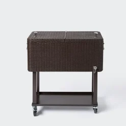 KSP Patio '80 Qt' Cooler Chest with Wheels (Brown)