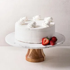 KSP Pavlova Marble Cake Stand with Wood Base (Marble)