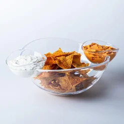 KSP Perch Chip and Dip Serving Bowl - Set of 3 (Clear)