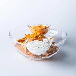 KSP Perch Chip and Dip Serving Bowl - Set of 3 (Clear)