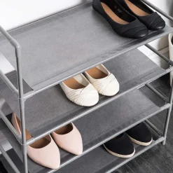 KSP Plateau Fabric Shoe Rack 4-Level (Grey)
