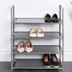 KSP Plateau Fabric Shoe Rack 4-Level (Grey)
