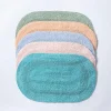 KSP Plush Oval Cotton Bathmat Reversible (Capri Blue)