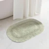 KSP Plush Oval Cotton Bathmat Reversible (Smoke Green)