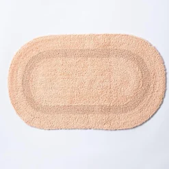 KSP Plush Oval Cotton Bathmat Reversible (Peach)