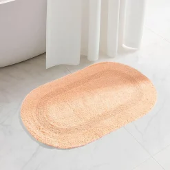 KSP Plush Oval Cotton Bathmat Reversible (Peach)