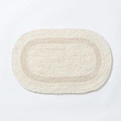 KSP Plush Oval Cotton Reversible Bathmat 18x28" (Natural)