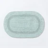 KSP Plush Oval Cotton Reversible Bathmat 18x28" (Aqua)