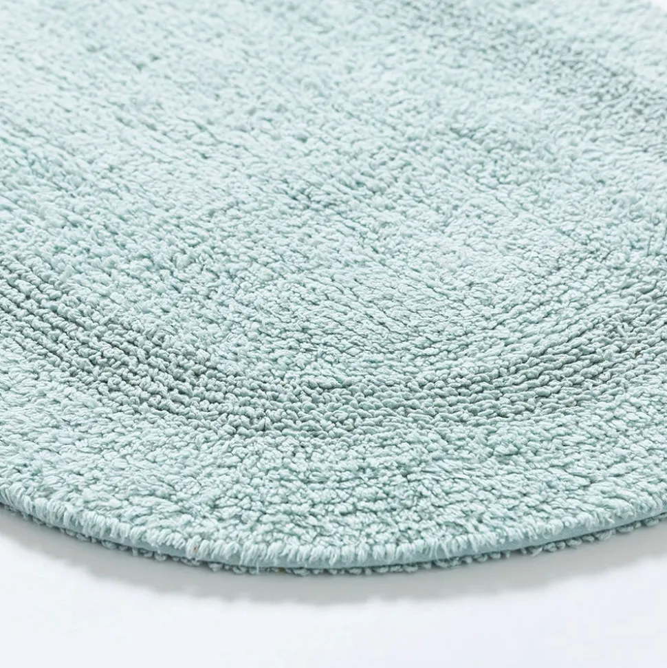 KSP Plush Oval Cotton Reversible Bathmat 18x28" (Aqua)