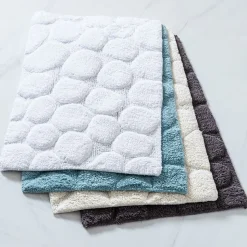 KSP Plush Pebble Anti-Skid Cotton Bathmat 20x32" (Dark Grey)