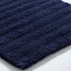 KSP Plush Stripe Cotton Reversible Bathmat 17x24" (Dark Blue)