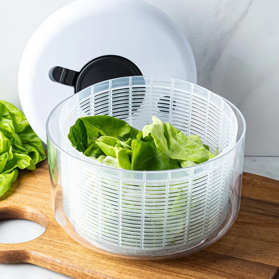 KSP Pop-Spin Salad Spinner (Black/White)