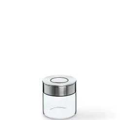 KSP Push Lock 400ml 'Round' Glass and Steel Canister