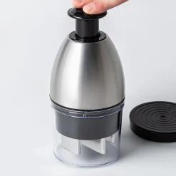 KSP Quick Chop Rotating Food Chopper (St/St - Clear/Black)