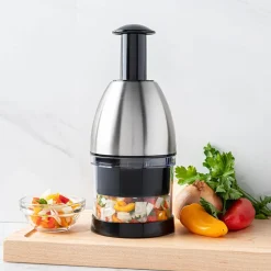 KSP Quick Chop Rotating Food Chopper (St/St - Clear/Black)