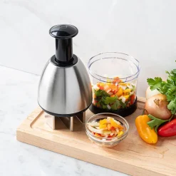 KSP Quick Chop Rotating Food Chopper (St/St - Clear/Black)