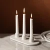 KSP Radiant '3-Lite' Ceramic Taper Candle Holder (White)