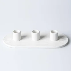 KSP Radiant '3-Lite' Ceramic Taper Candle Holder (White)