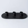 KSP Radiant '3-Lite' Ceramic Taper Candle Holder (Black)
