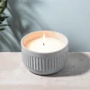 KSP Ribbed Citronella Candle Ceramic Pot 13.5 Dia. x 8cm H (Blue)