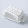 KSP Ribbed Porcelain Butter Dish with Lid (White)