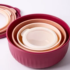 KSP Ribbo 'Round' Food Prep Containers with Lids - Set of 8 (Pink)