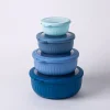 KSP Ribbo 'Round' Food Prep Containers with Lids - Set of 8 (Blue)