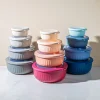 KSP Ribbo 'Round' Food Prep Containers with Lids - Set of 8 (Grey)