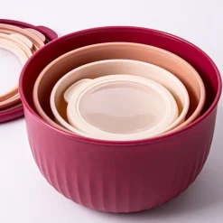 KSP Ribbo 'Round Tall' Food Prep Containers w/lid - Set of 8 (Pink)