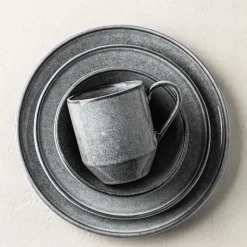 KSP Rök Reactive Stoneware Dinnerware - Set of 16 (Grey)