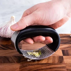 KSP Rocker Garlic Press (Stainless Steel, Black)