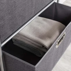 KSP Rollstor '3-Drawer' Fabric Storage Cart (Dark Grey) 55x35.5x89 cm