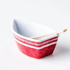 KSP Rowboat Melamine Bowl with Paddle (Red)